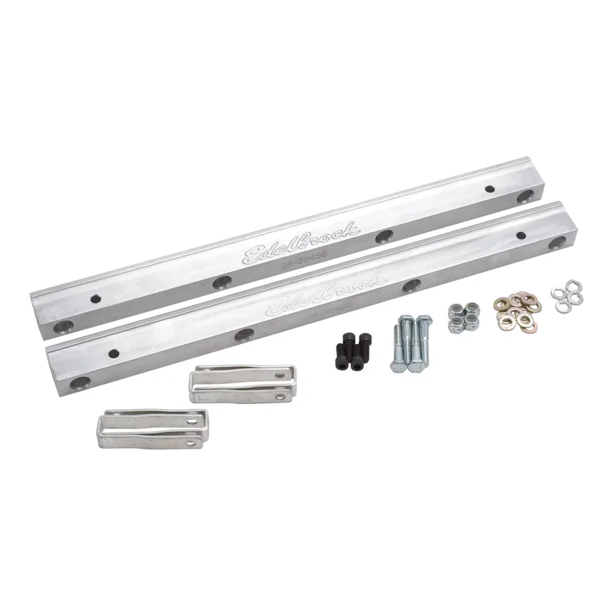 Edelbrock 3645, Pro-Flo Fuel Rail Kit for Ford 429/460 -6 AN in Clear Finish