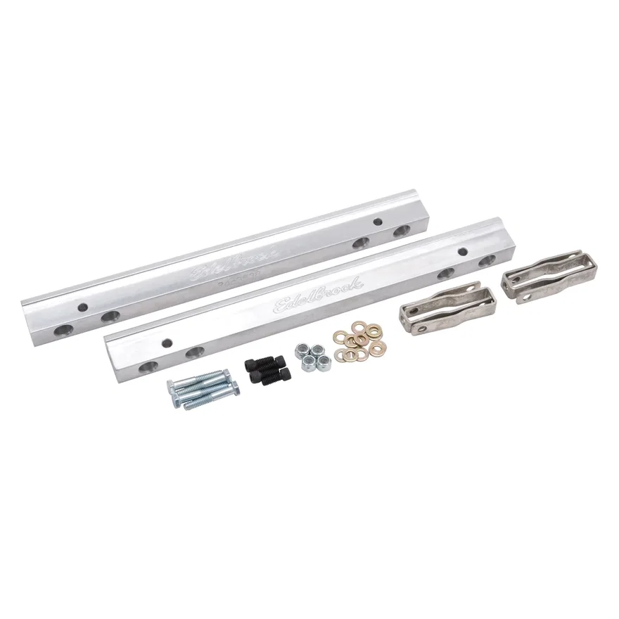 Edelbrock 3640, Fuel Rail Kit for Big-Block Chrysler 413-440 -6 AN in Clear Finish