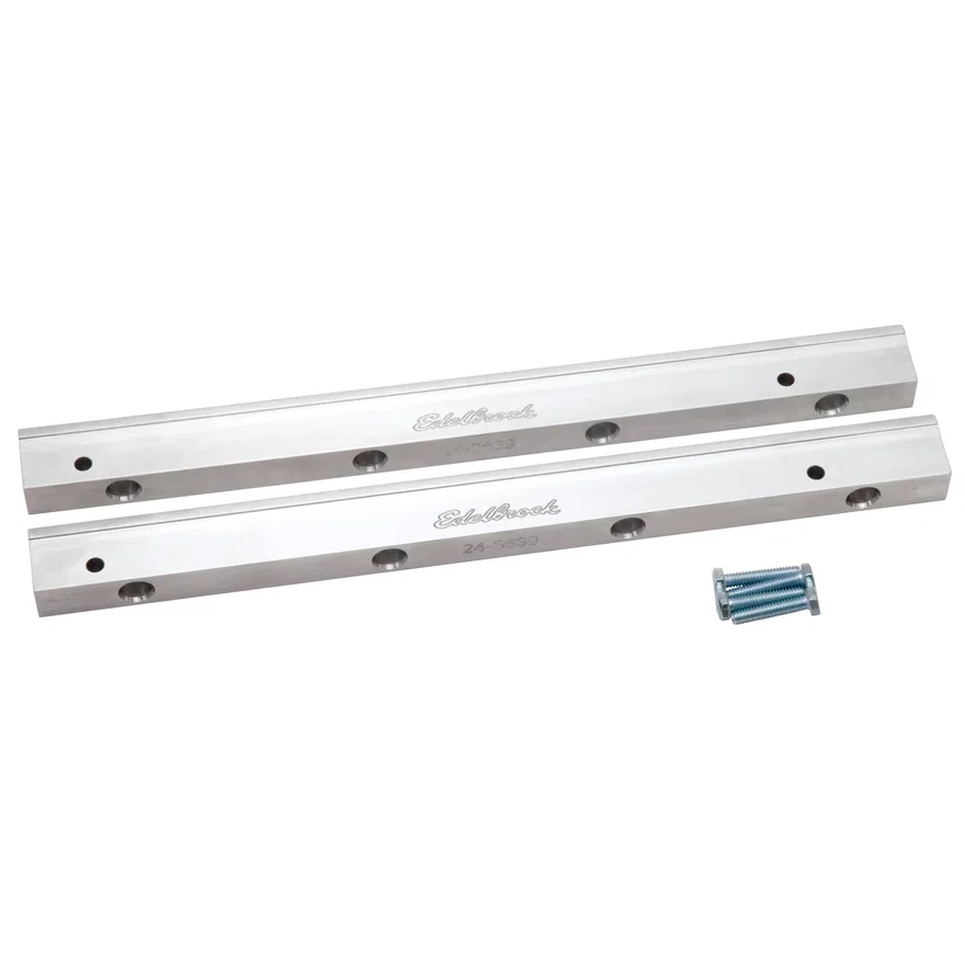 Edelbrock 3639, Fuel Rail Kit for Ford 4.6L 3/8" NPT in Clear Finish