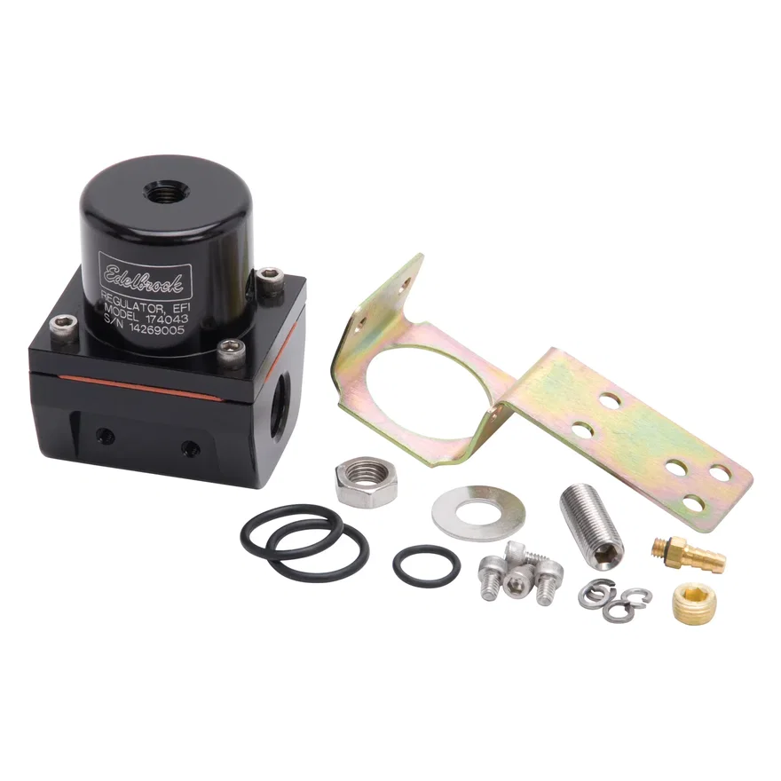 Edelbrock 174043, EFI Fuel Pressure Regulator -6 AN (180 GPH) in Black Finish