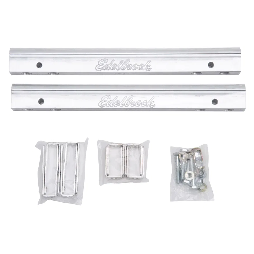 Edelbrock 3634, Fuel Rail Kit forPontiac -6 AN in Clear Finish