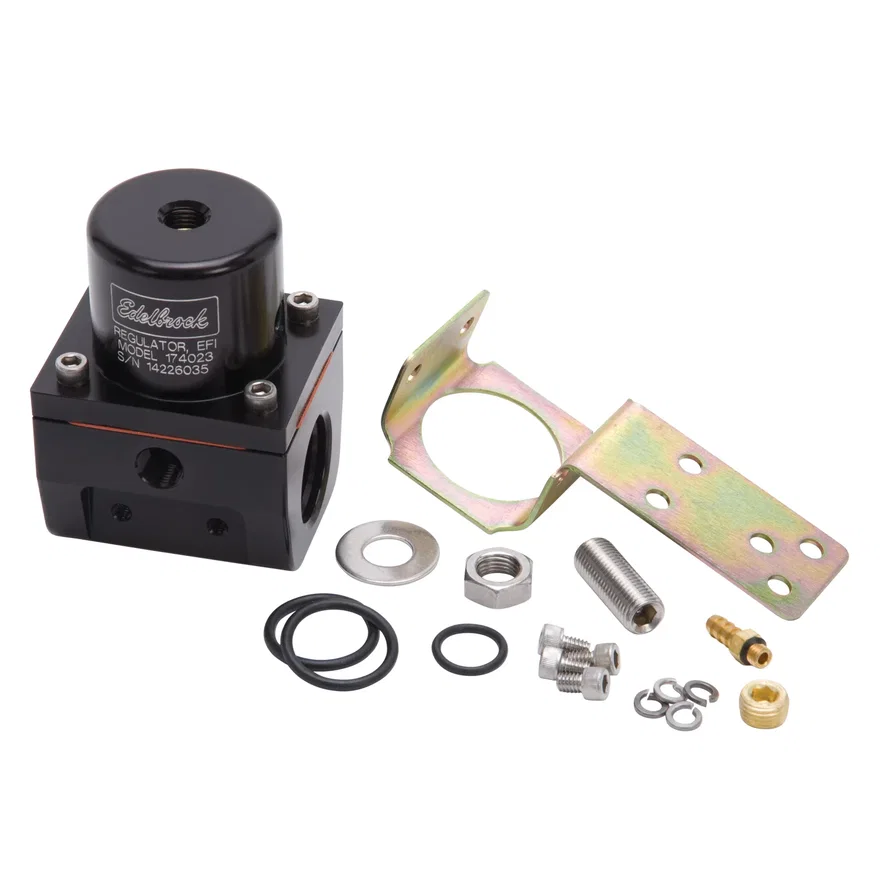 Edelbrock 174023, EFI Fuel Pressure Regulator -10 AN (180 GPH) in Black Finish