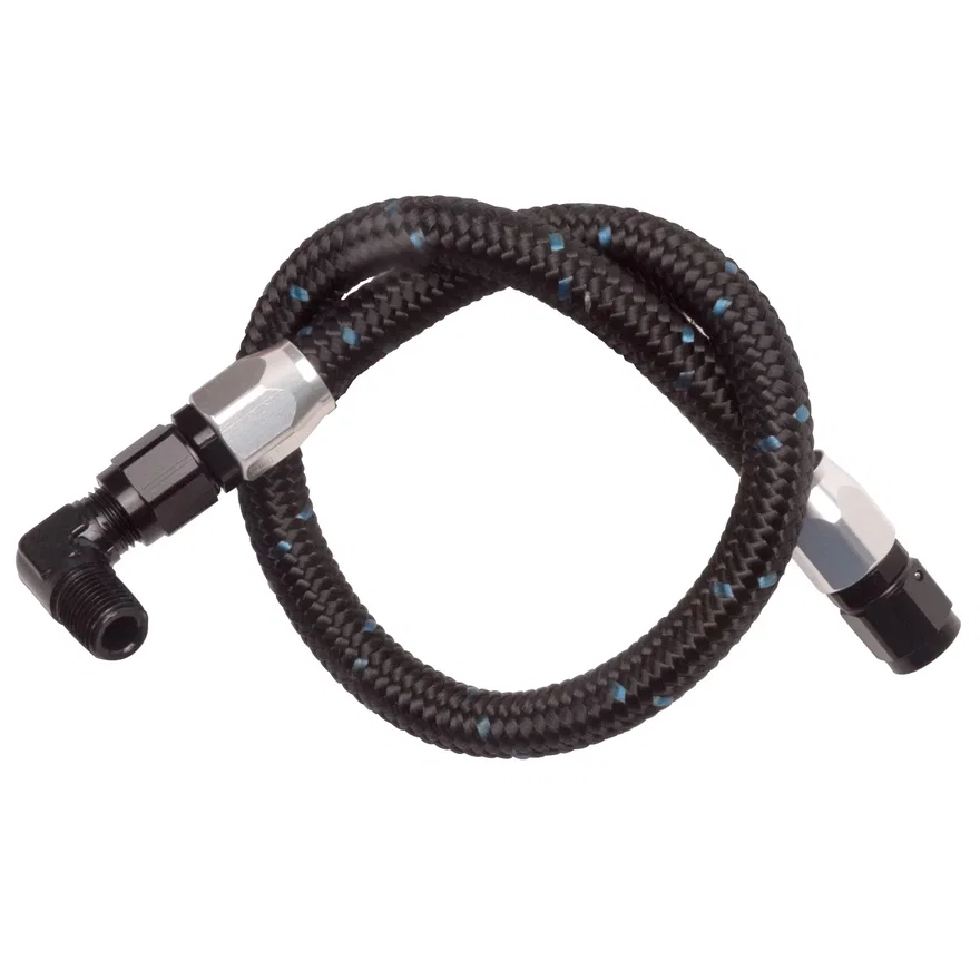 Edelbrock 81233, Black Braided Stainless Steel Fuel Hose Kit