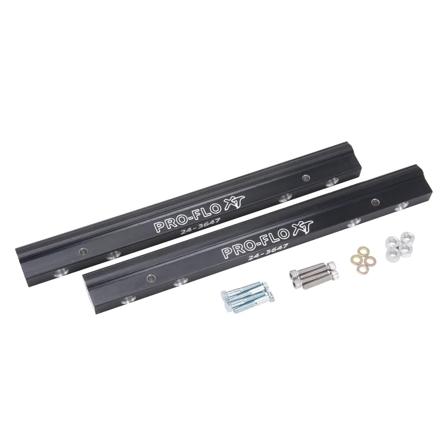 Edelbrock 3658, Fuel Rail Kit for Big-Block Chevy -6 AN in Black Finish