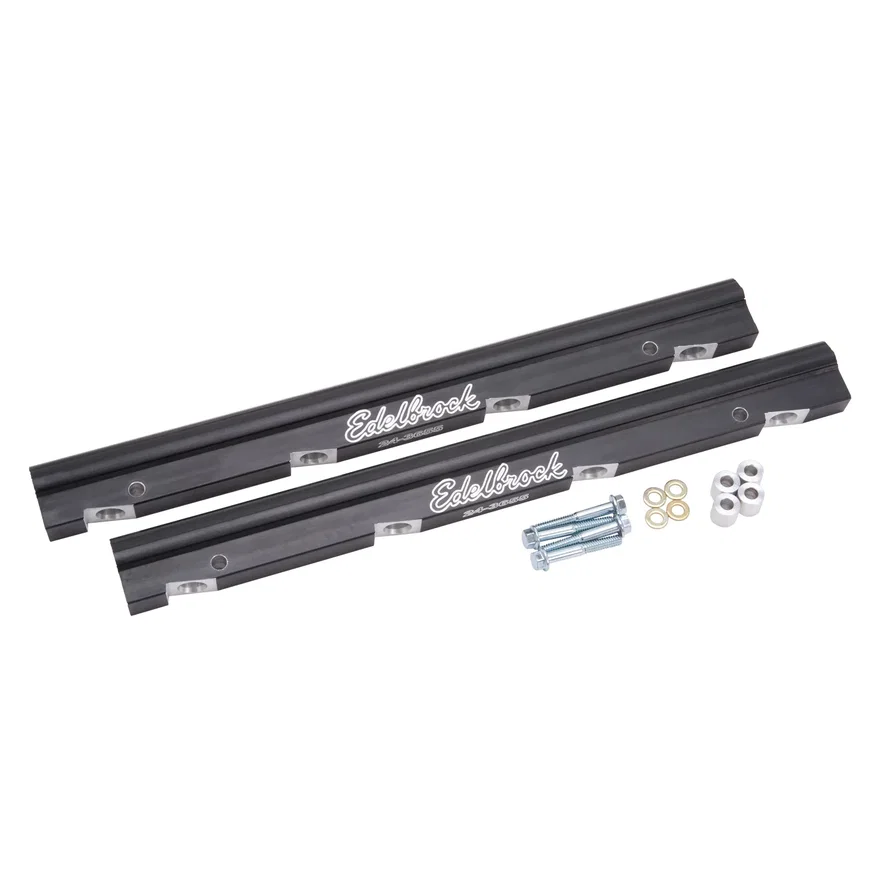 Edelbrock 3655, Fuel Rail Kit for LS7 -8 AN in Black Finish