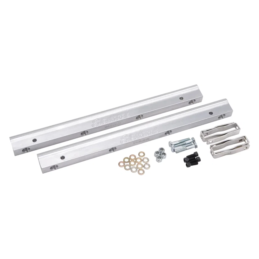 Edelbrock 3620, Fuel Rail Kit for Small-Block Ford -6 AN in Clear Finish