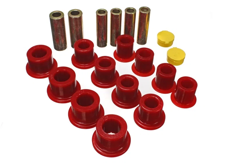 Energy Suspension 4.2148R, 00-04 Ford Excursion 4WD / 99-04 F250/F350 4WD Red Front Leaf Spring Bushing Set