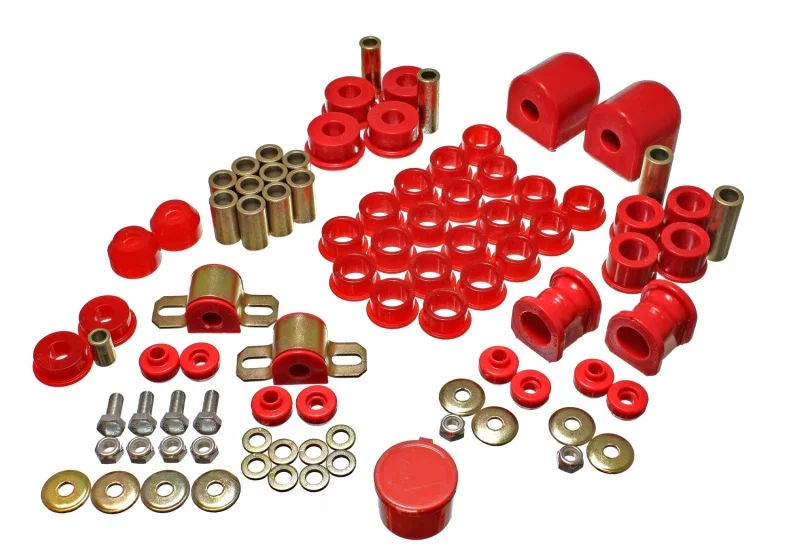 Energy Suspension 7.18104R, 91-94 Nissan Sentra/NX1600/2000 Red Hyper-Flex Master Bushing Set