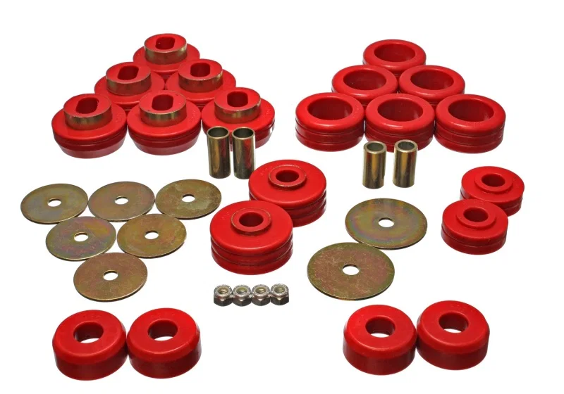 Energy Suspension 3.4118R, 92-97 GM Denali XL/Blazer/Yukon XL 4WD Red Body Mount Set