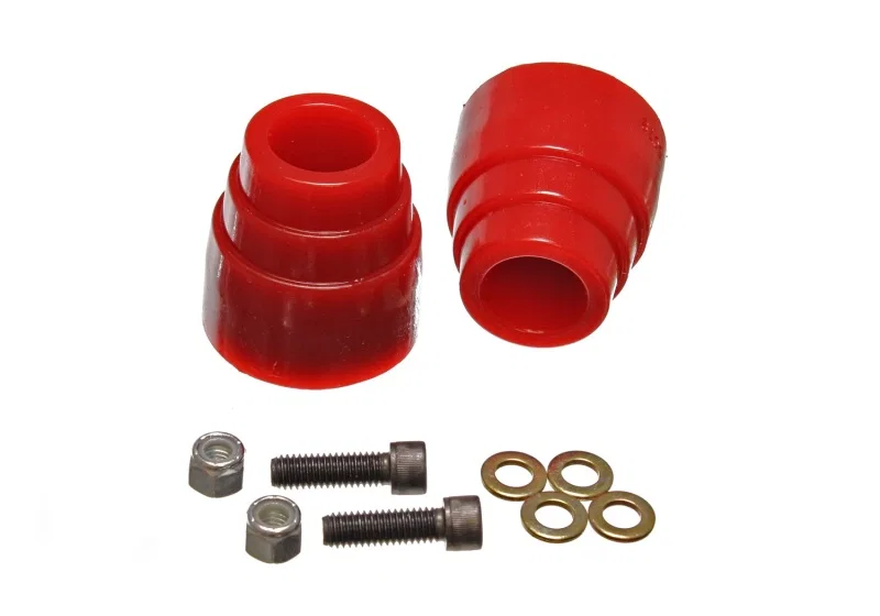 Energy Suspension 9.9156R, 00-04 Ford Excursion 4WD Red Front Axle Bump Stop Set
