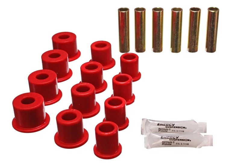 Energy Suspension 4.2134R, Rear Spring Bushings - Red