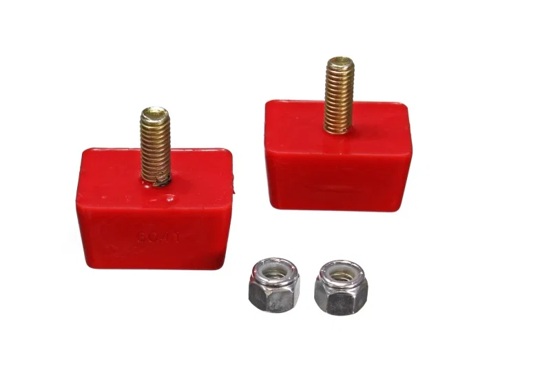 Energy Suspension 9.9118R, Univ Red 7/8in H x 1-7/8in L x 1-3/8in W Low Profile Rectangular Bump Stops (2 ea)