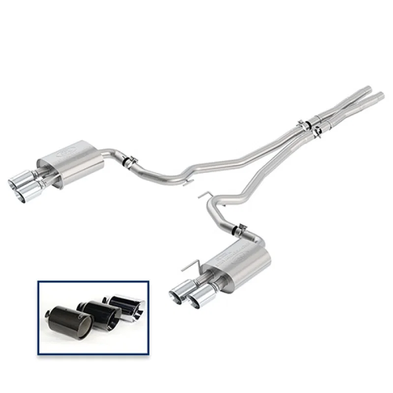 Ford Racing M-5200-M8TCA, 2018 Mustang Gt 5.0L Cat-Back Touring Exhaust System w/Chrome Tips