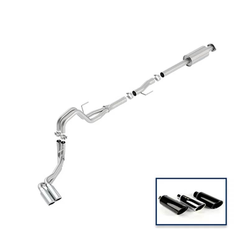 Ford Racing M-5200-F1550RECA, 15-18 F-150 5.0L Cat-Back Extreme Exhaust System Side Exit w/ Chrome Tips
