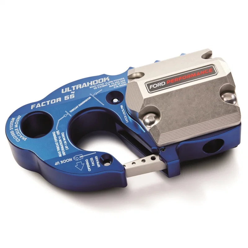 Ford Racing M-1821-UHB, Factor 55 UltraHook w/Rope Guard - Blue