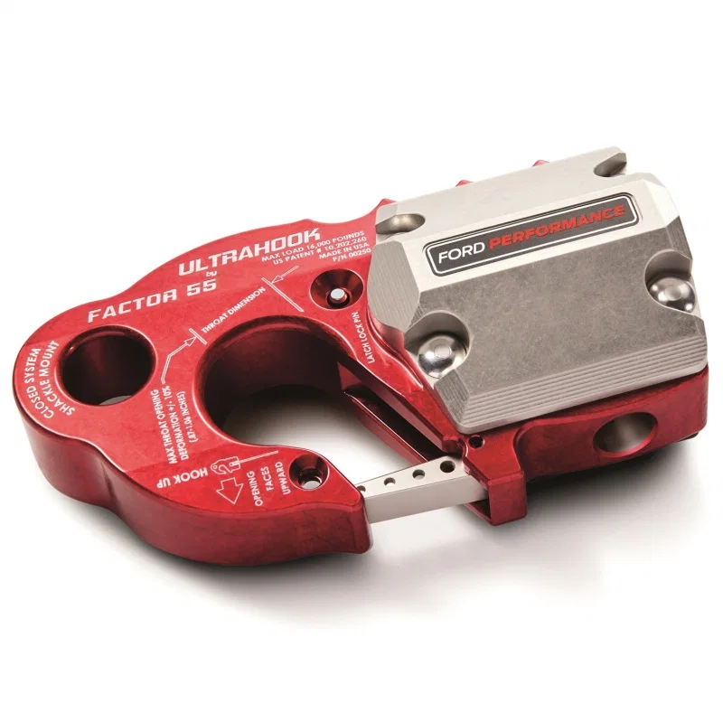 Ford Racing M-1821-UHR, Factor 55 UltraHook w/Rope Guard - Red