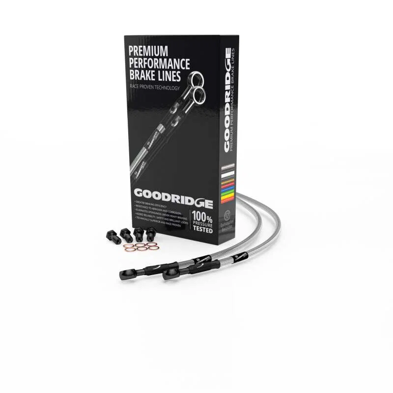 Goodridge HD0042-1FB-CL, 00-05 Harley-Davidson FXD/C Black Front Brake Line w/Clear Fitting