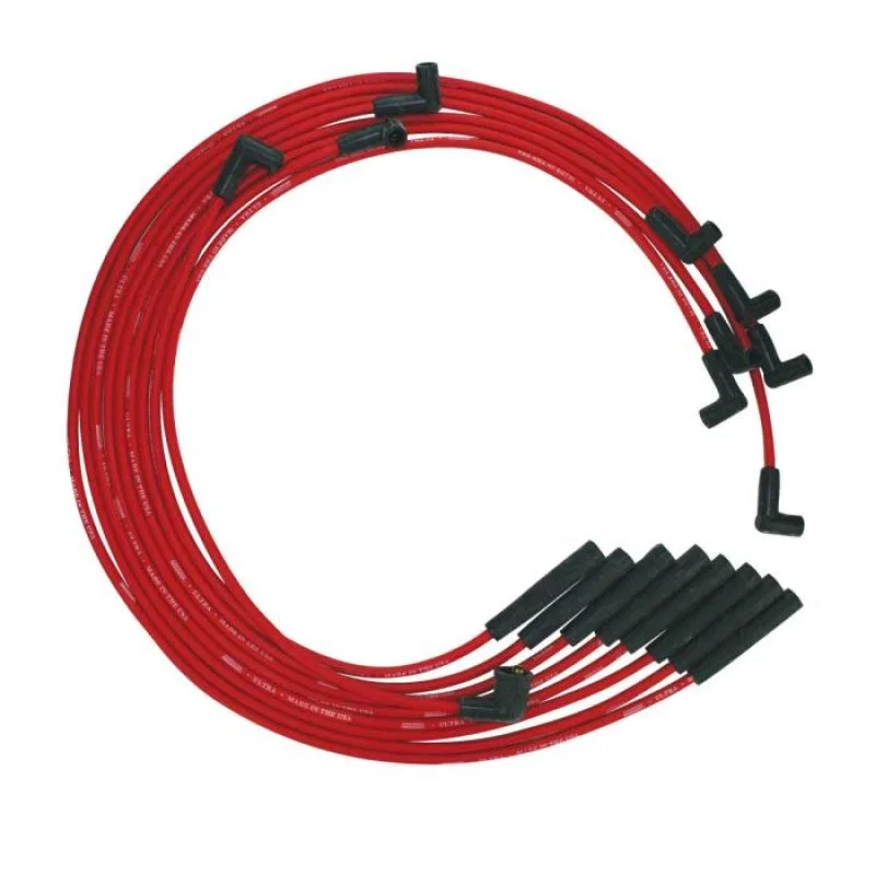 Moroso 52060, BB Chrysler Mopar 361/383/400/440 Str Plug HEI Ultra Spark Plug Wire Set - Red