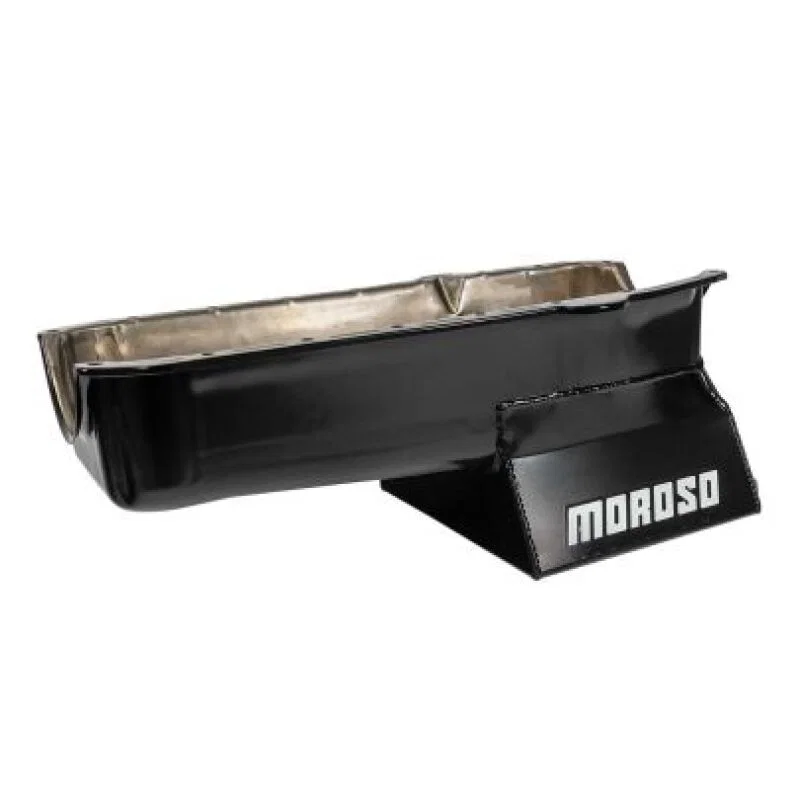 Moroso 20200, 80-85 Chevrolet SBC (w/Passenger Side Dipstick) Wet Sump 7qt 8.25in Steel Oil Pan - Black