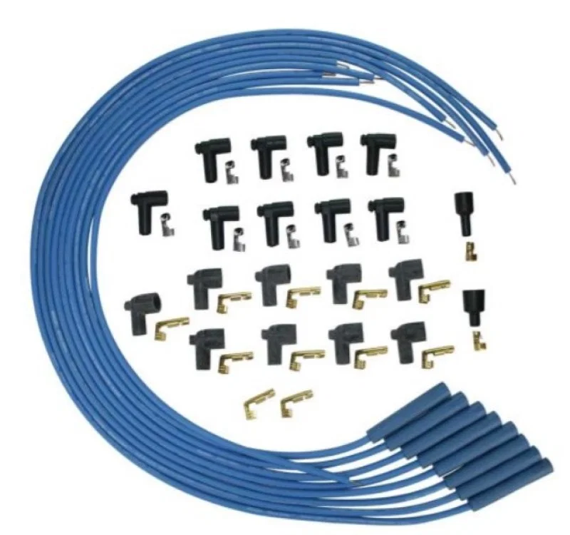 Moroso 72800, Universal Ignition Wire Set - Blue Max - Solid Core - Straight - 36in