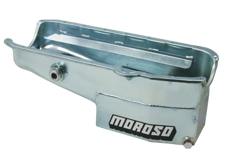 Moroso 21322, Pre-80 Chevrolet Small Block (w/1in Inspection Bung) Wet Sump 7qt 7.5in Steel Oil Pan