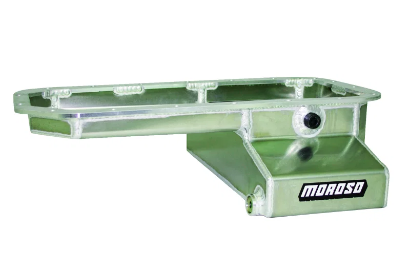Moroso 20937, Toyota 2RZFE/3RZFE Kicked Out w/-16An Pick Up Wet Sump 5qt 5.5in Aluminum Oil Pan