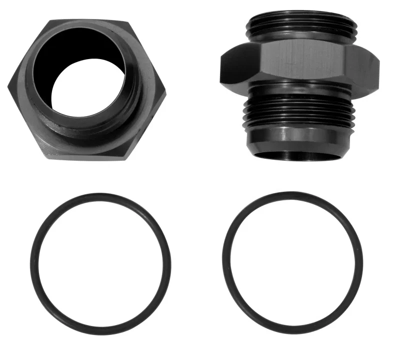 Moroso 22626, Vacuum Pump Fitting 16An to -16An w/O-Ring - Aluminum - 2 Pack