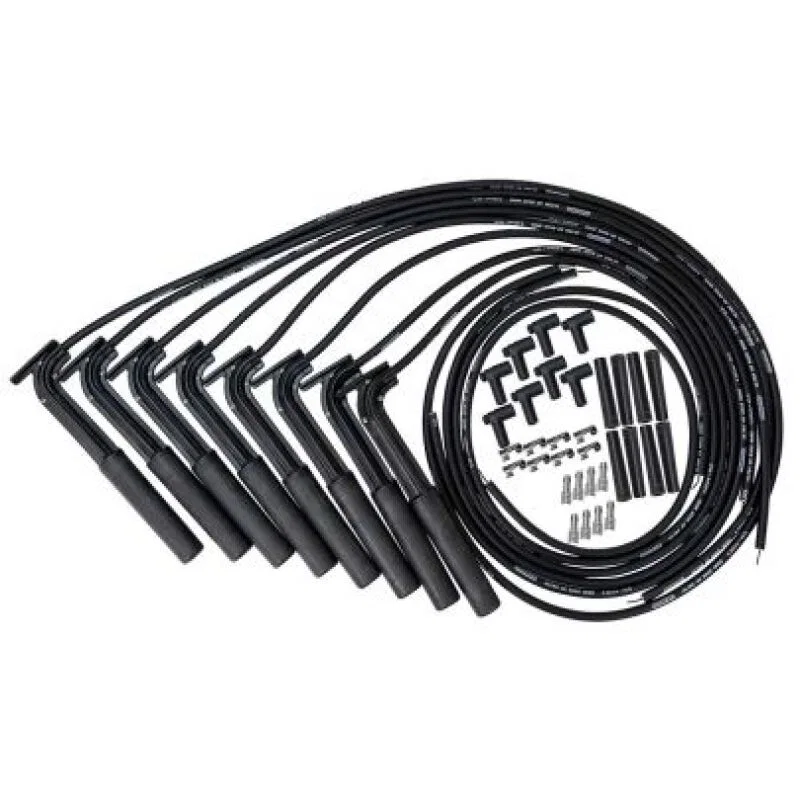 Moroso 73854, Universal Ultra 40 Long Handle Hemi Plug Ends Black Remote Coils Wire Set
