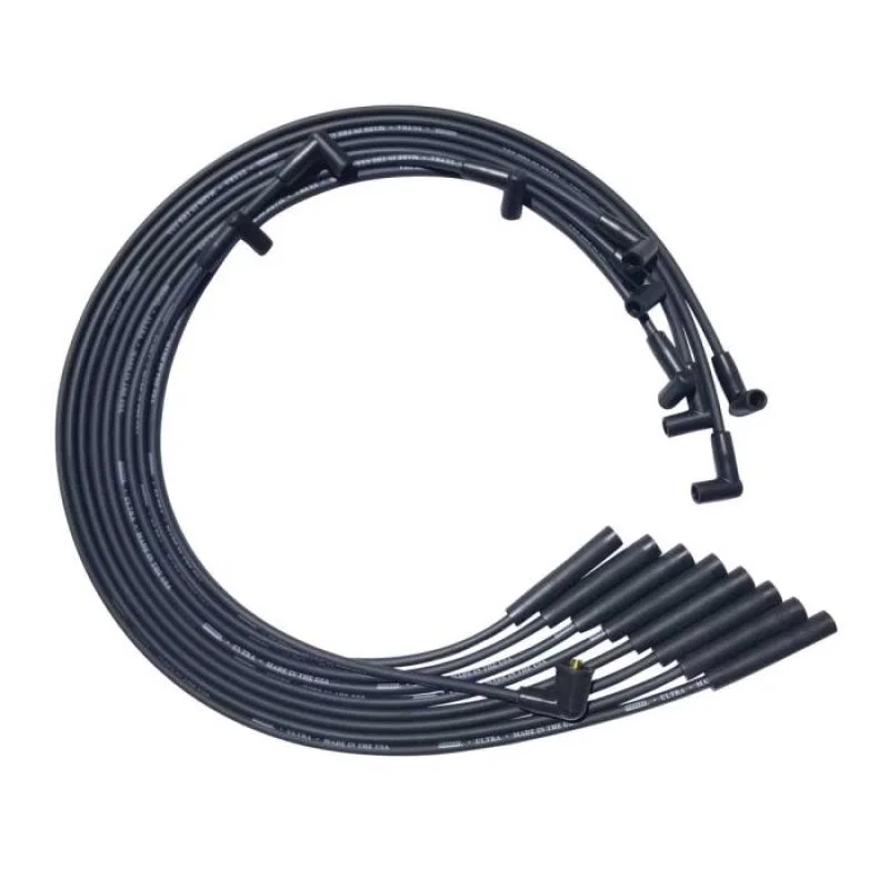 Moroso 51060, BB Chrysler Mopar 361/383/400/440 Str Plug HEI Unsleeved Ultra Spark Plug Wire Set - Black