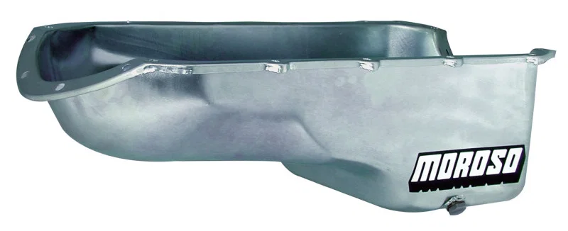 Moroso 20492, Pontiac V-8 Stock (301-455) Wet Sump 7-1/8in Steel Oil Pan
