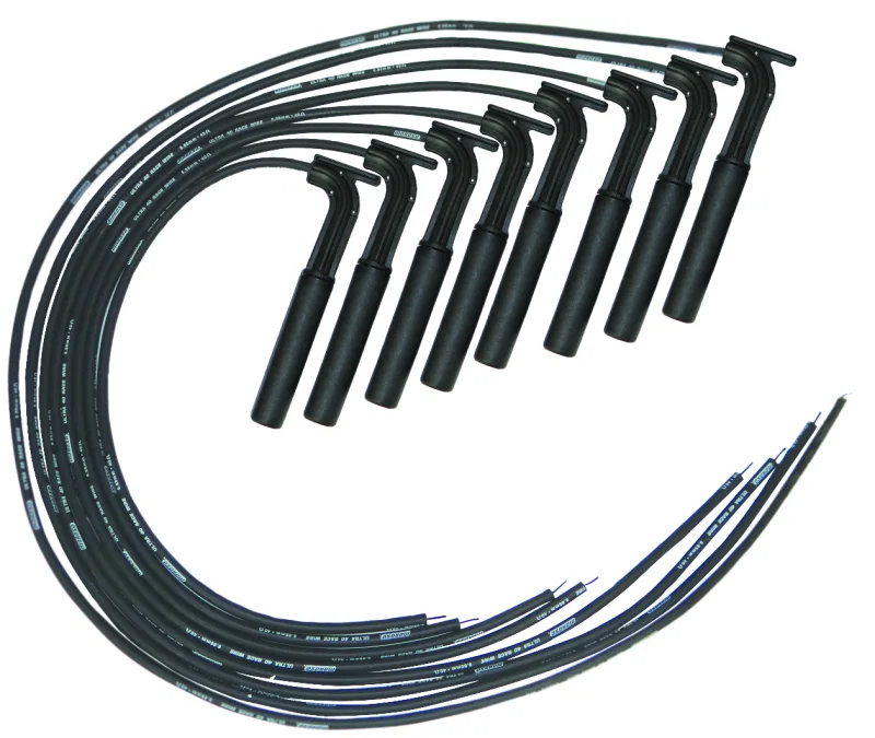 Moroso 73805, Universal/Hemi/BAE-AJPE Ignition Wire Set - Ultra 40 - Unsleeved - Long Handle - Black