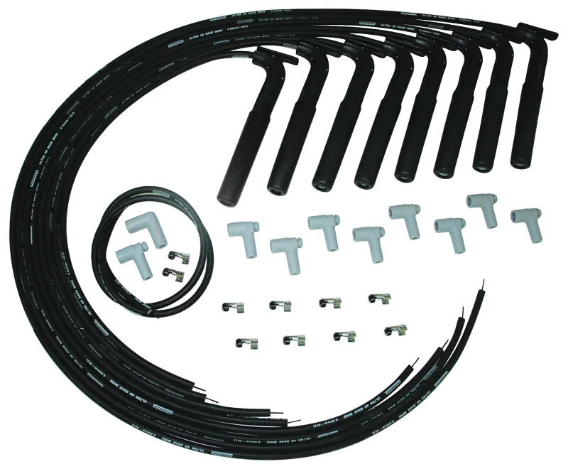 Moroso 73804, Universal/Hemi/BAE-AJPE Ignition Wire Set - Ultra 40 - Unsleeved - Black