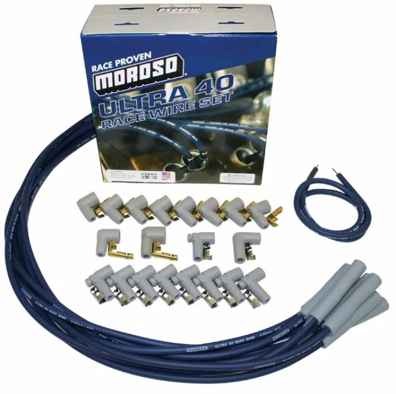 Moroso 73801, Universal Ignition Wire Set - Ultra 40 - Straight - Blue