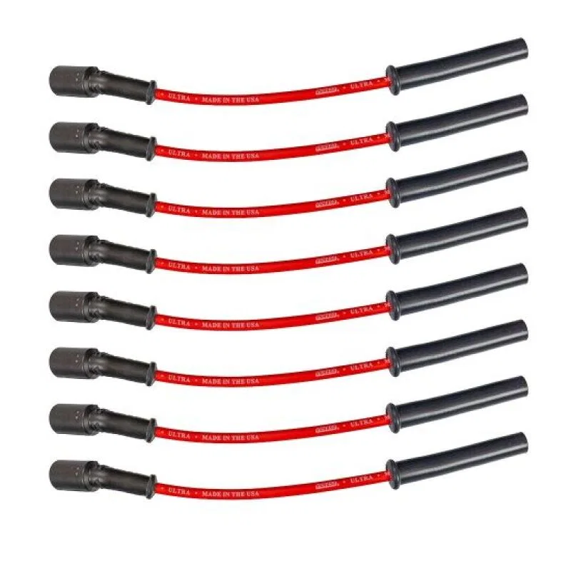 Moroso 52037, 99-13 GM LS/LQ 4.8/5.3/5.7/6.0/6.2L Ultra 350 8mm Multi-Angle Boot Spark Plug Wire Set - Red