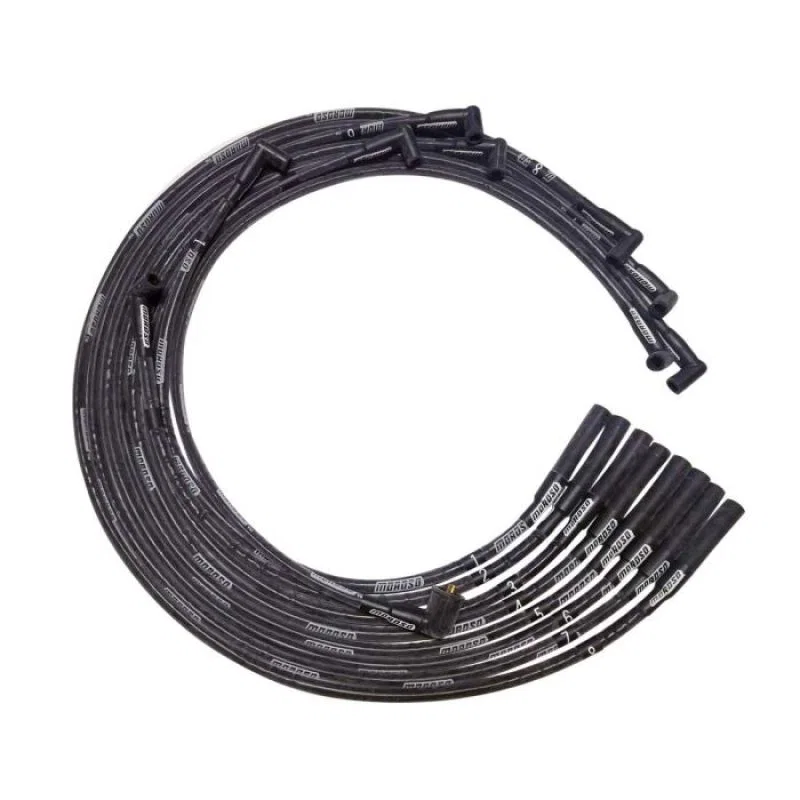 Moroso 51560, BB Chrysler Mopar Sleeved Str Plug HEI Ultra Spark Plug Wire Set - Black
