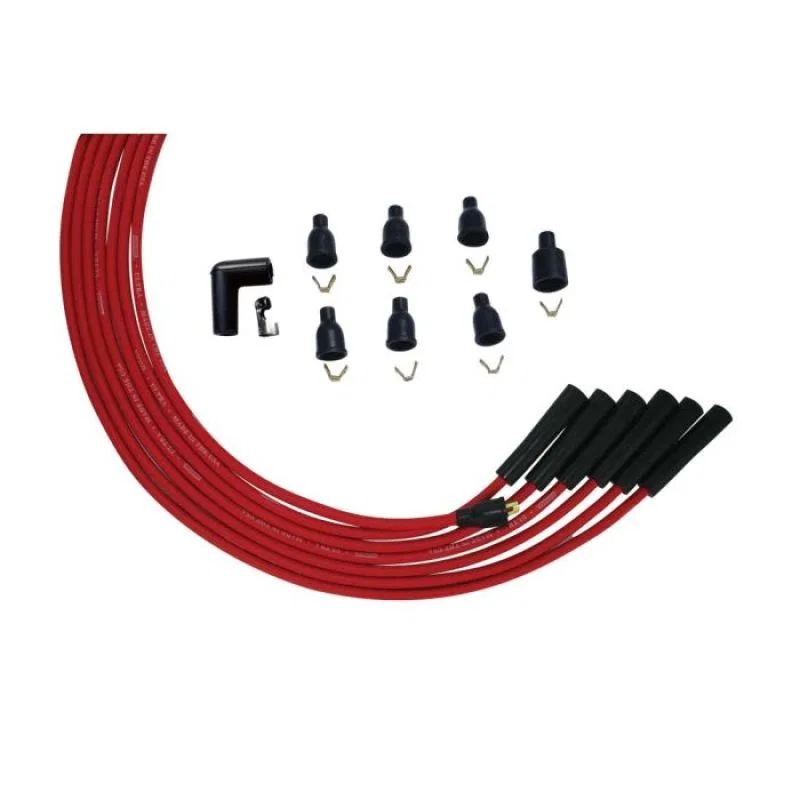 Moroso 52003, 6 Cyl 90 Deg Boot Non-HEI Ultra Spark Plug Wire Set - Red