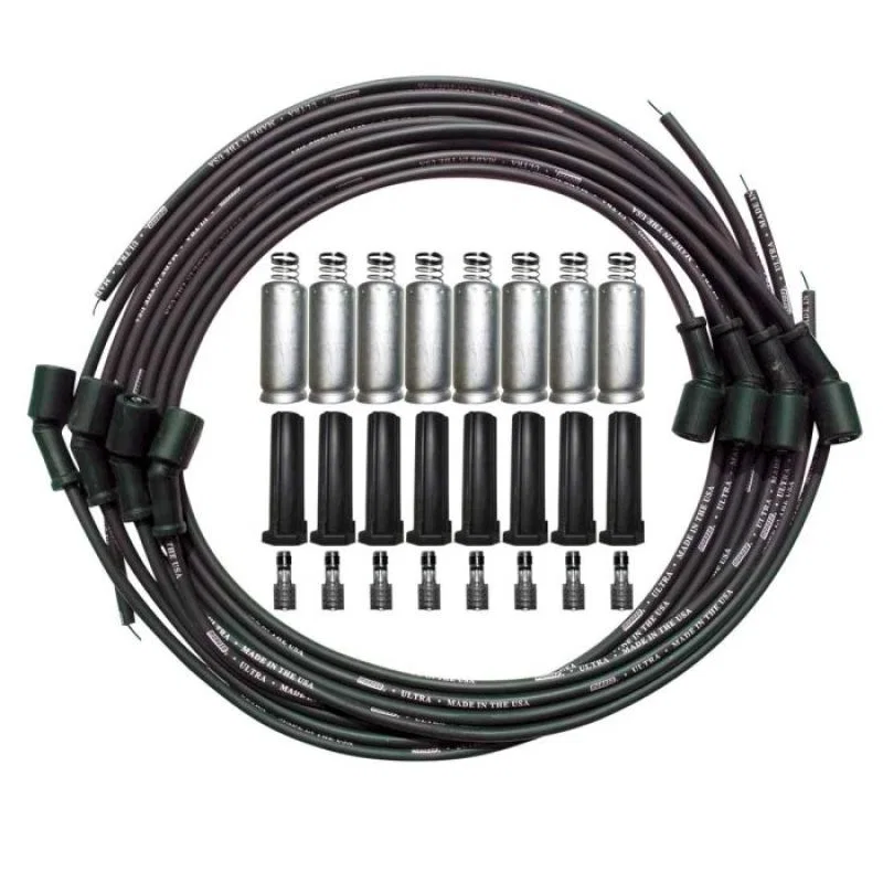 Moroso 51011, Universal GM LS Unsleeved Ultra Spark Plug Wire Set - Black