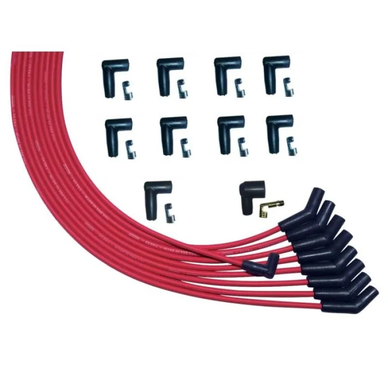 Moroso 52009, V8 135 Deg Plug Boots HEI Ultra Spark Plug Wire Set - Red