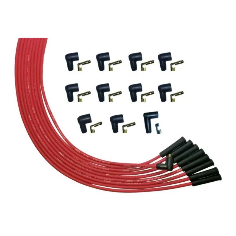 Moroso 52002, V8 Universal Str Plug Ends Non- HEI Ultra Spark Plug Wire Set - Red