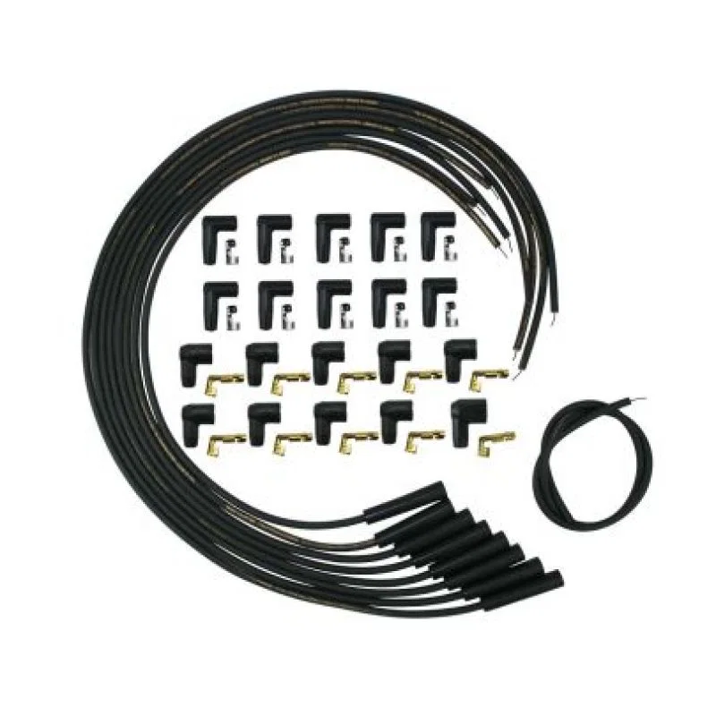 Moroso 9881M, Universal Mag Tuned Ignition Straight Wire Set - Black