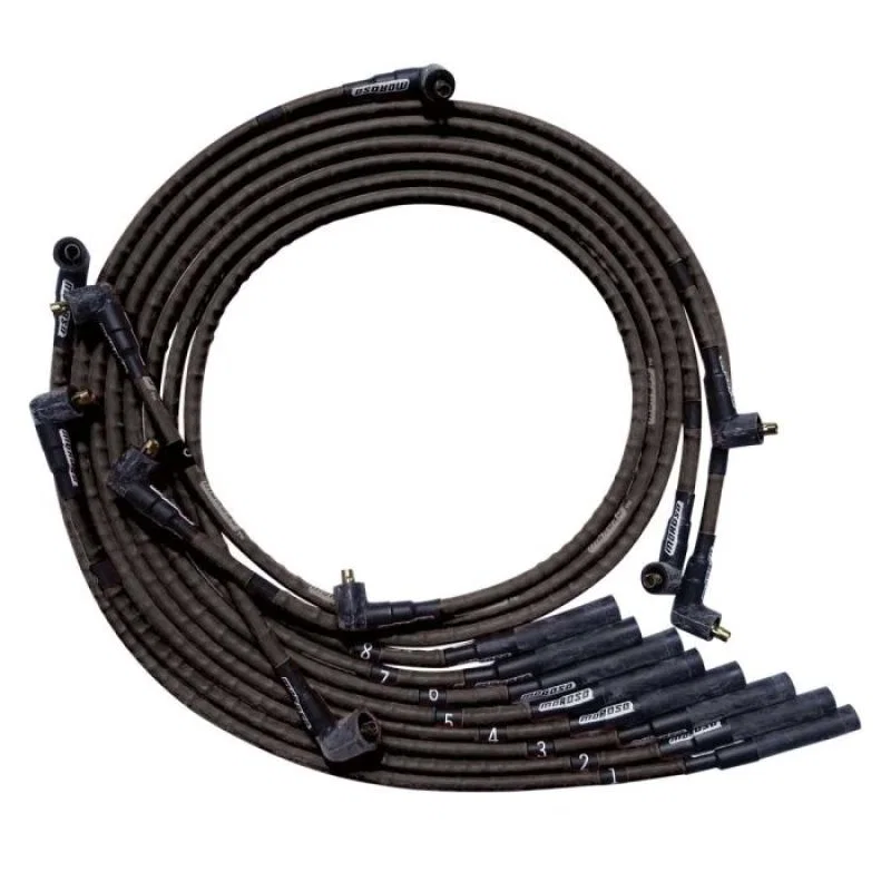 Moroso 51561, BB Chrysler Mopar Str Plug End Non-HEI Sleeved Ultra Spark Plug Wire Set - Black