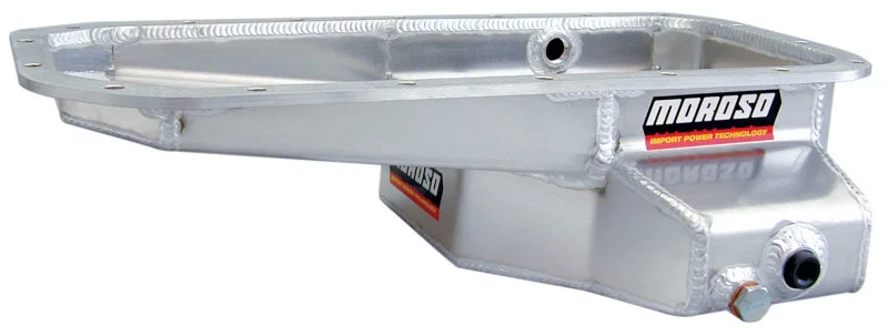 Moroso 20930, Toyota 3C/2T/2C/Swap Kicked Out Drag Race Baffled Wet Sump 6qt 5.25in Aluminum Oil Pan