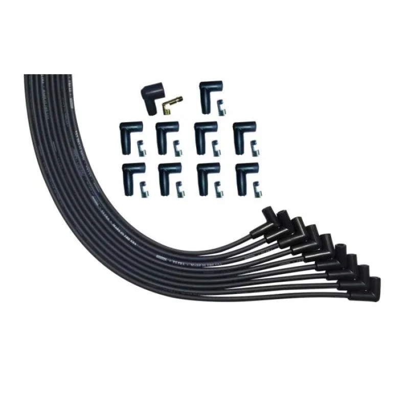 Moroso 51006, Universal V8 90 Deg Plug Unsleeved 90 Deg HEI Ultra Spark Plug Wire Set - Black