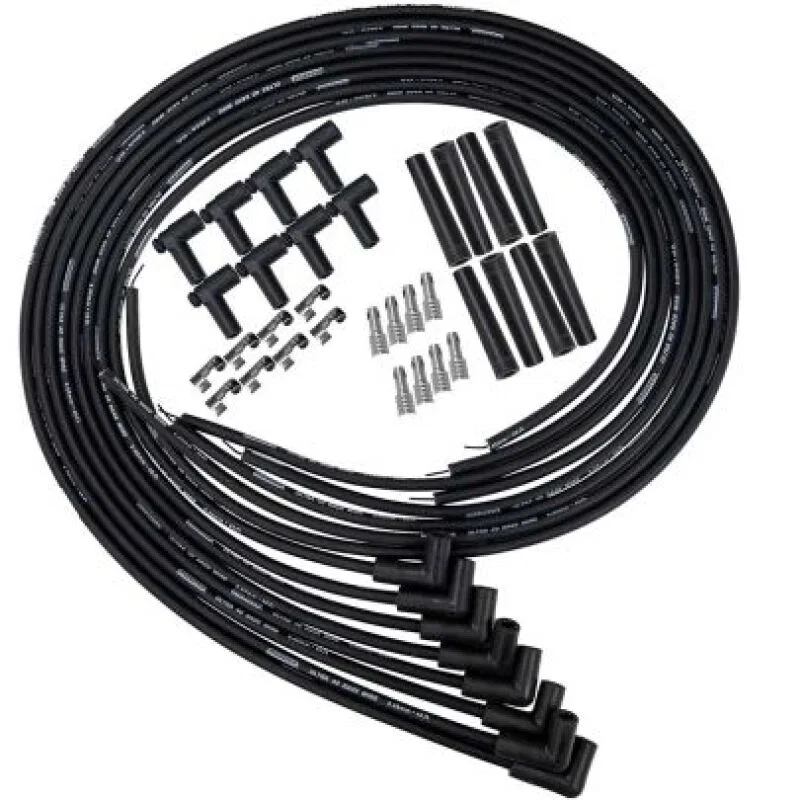 Moroso 73852, Universal 90 Degree Plug Ends Black Ultra 40 Wire Set & Coil Pack Kit