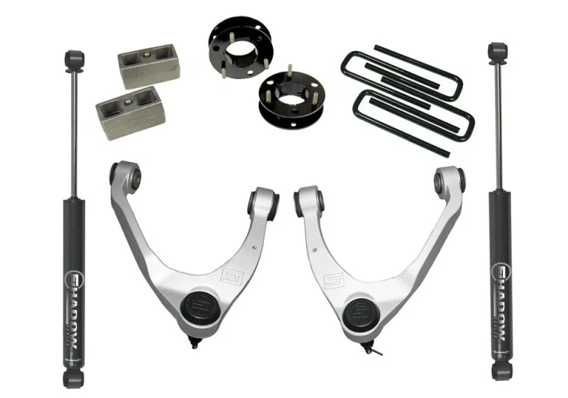 Superlift 3850, 07-16 Chevy Silv 1500 2WD 3.5in Lift Kit w/ Cast Steel Control Arms & Rear Shocks