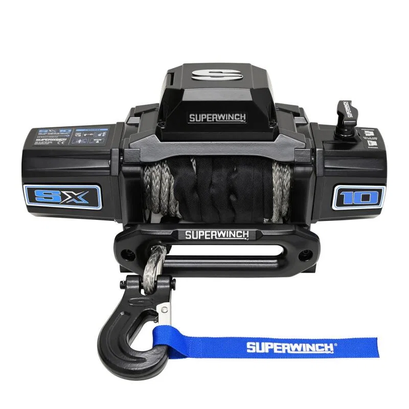 Superwinch 1710204, 10000 LBS 12V DC 3/8in x 80ft Synthetic Rope SX10SR Winch - Semi Gloss Black