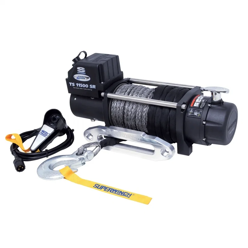Superwinch 1511201, 11500 LBS 12V DC 3/8in x 80ft Synthetic Rope Tiger Shark 11500 Winch