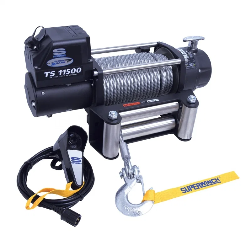 Superwinch 1511200, 11500 LBS 12V DC 3/8in x 84ft Steel Rope Tiger Shark 11500 Winch