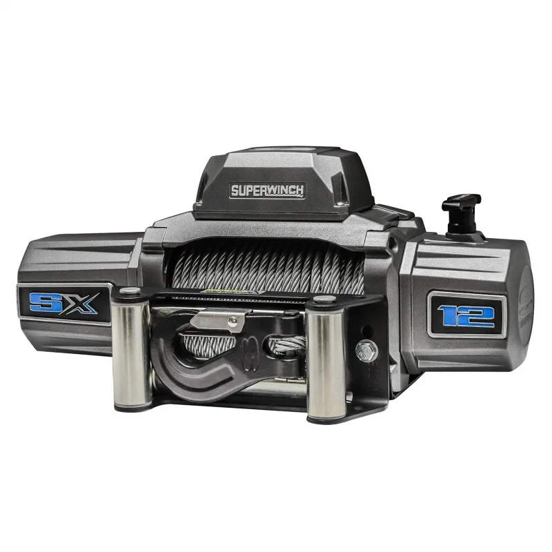 Superwinch 1712200, 12000 LBS 12V DC 3/8in x 85ft Wire Rope SX 12000 Winch - Graphite