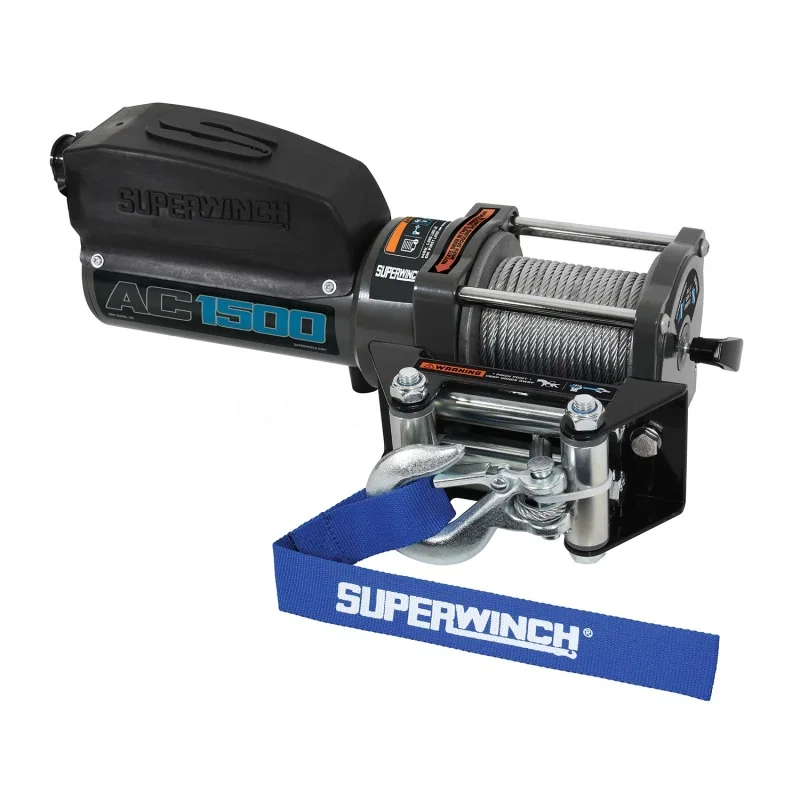 Superwinch 1715001, 1,500 lbs. 1.1 HP 120V AC 1/8 In x 35ft. Wire Rope - Gray Wrinkle